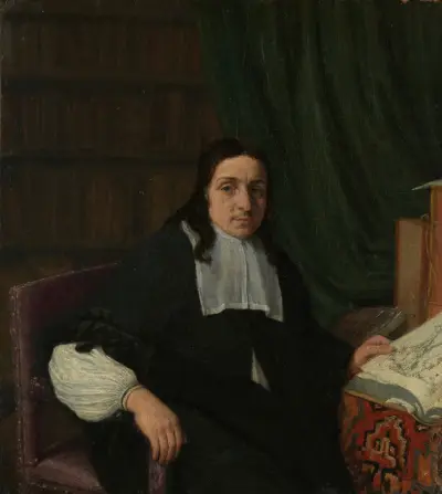 Portret kolekcjonera, prawdopodobnie Constantijn Sennepart (1625–1703), Adriaen van Ostade