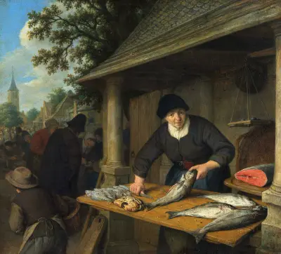 Żona rybaka, Adriaen van Ostade