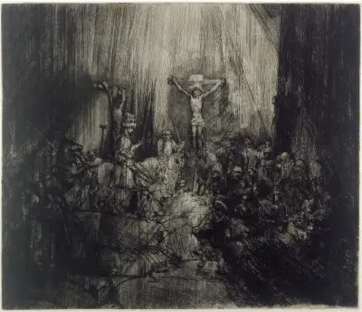 Christ crucified between the two thieves; ‘The three crosses’, 1653 – nr 2 av Rembrandt van Rijn