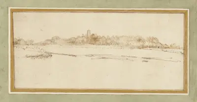 Landscape with the House with the Little Tower av Rembrandt van Rijn