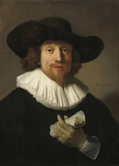 Man with a Sheet of Music av Rembrandt van Rijn