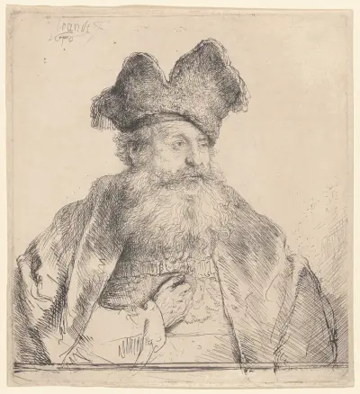Old Man with a Divided Fur Cap av Rembrandt van Rijn
