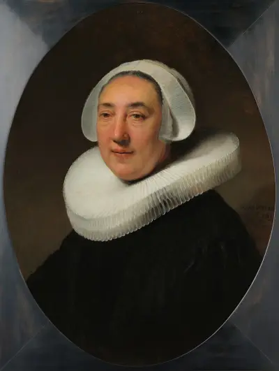 Portrait of Haesje Jacobsdr van Cleyburg av Rembrandt van Rijn