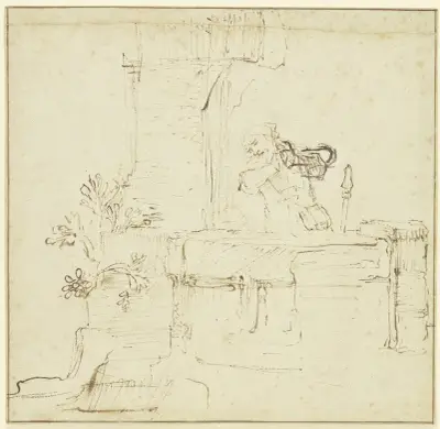 Ruben at the well av Rembrandt van Rijn
