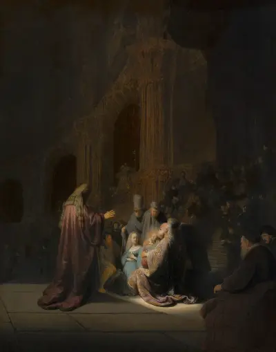 Simeon’s Song of Praise av Rembrandt van Rijn