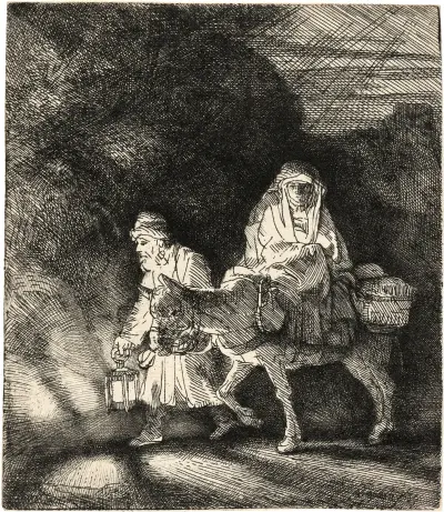 The Flight into Egypt: a Night Piece, 1651 – nr 2 av Rembrandt van Rijn