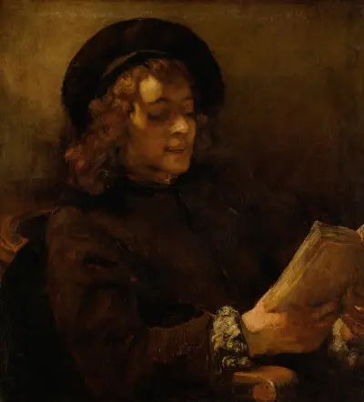 Titus van Rijn, the Artist’s Son, Reading av Rembrandt van Rijn