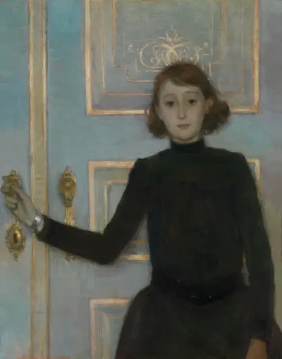 Portrait of Marguerite van Mons av Theo van Rysselberghe