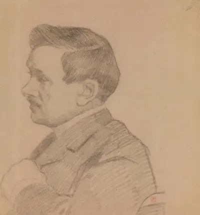Portrait of Maurice Maeterlinck, 1903 – nr 2 av Theo van Rysselberghe