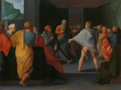 The Conference of the Gauls at Reims av Otto van Veen