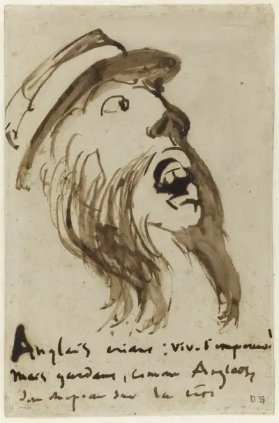 Anglais criant vive l’Empereur mais gardant, comme Anglais, son chapeau sur la tête av Victor Hugo