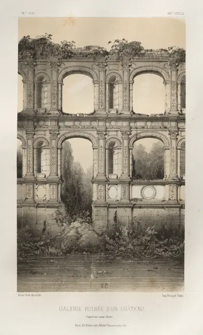 Galerie Ruinée D’Un Château, d’aprés un vieux dessin von Victor Petit