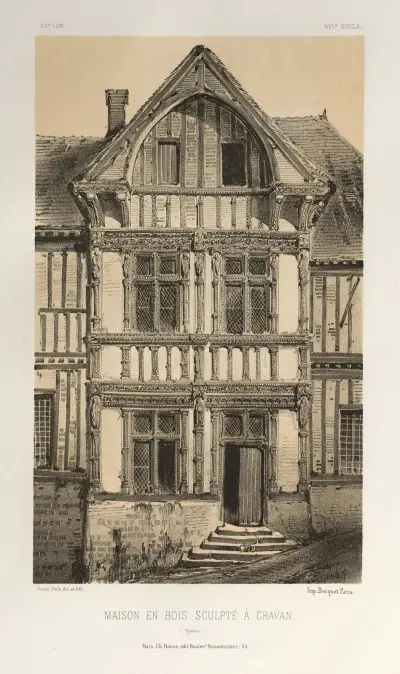 Maison En Bois Sculpte A Cravan (Yonne) von Victor Petit