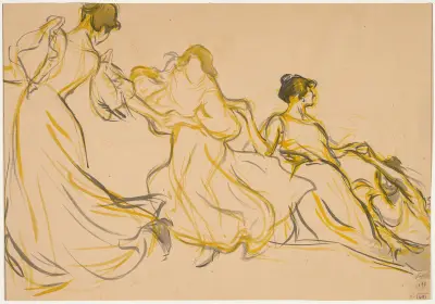 Study for the Decoration for the Salle des Fêtes for La Mairie du 11e arrondissement de Paris av Victor Prouvé