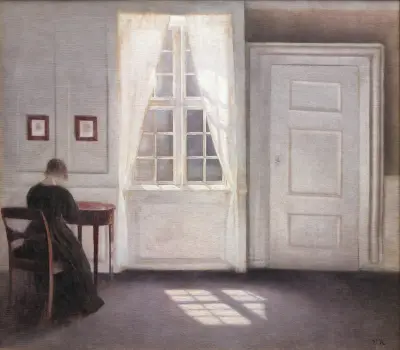 Interior in Strandgade, Sunlight on the Floor av Vilhelm Hammershøi