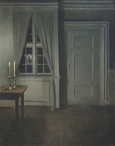 Interior With Two Candles av Vilhelm Hammershøi