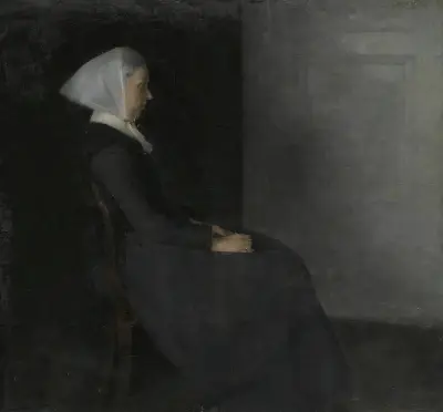 Kunstnerens Moder Frederikke Hammershøi (Portrait Of The Artist’s Mother) av Vilhelm Hammershøi