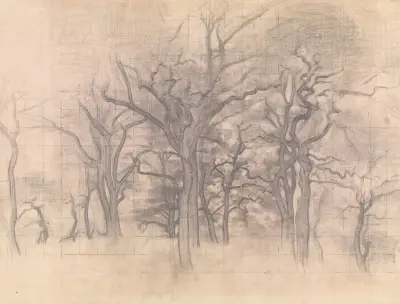 Oak Trees av Vilhelm Hammershøi