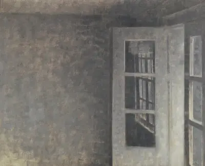 The balcony room at Spurveskjul av Vilhelm Hammershøi