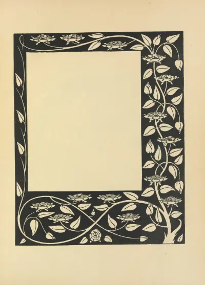 Border Design From ‘Le Morte Darthur’, 1897 – nr 2 av Aubrey Vincent Beardsley