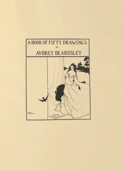 Umschlaggestaltung. Aus „A Book of Fifty Drawings“ von Aubrey Vincent Beardsley