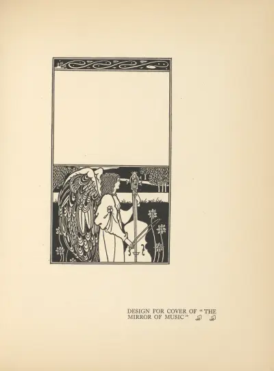 Návrh obálky k dílu „The Mirror of Music“, Aubrey Vincent Beardsley