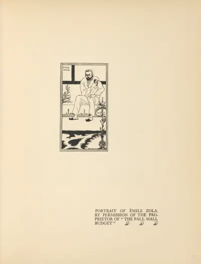 Portrait of Émile Zola av Aubrey Vincent Beardsley