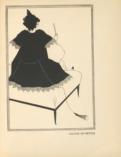 Salome auf einer Fußbank aus ‚Salome‘ von Aubrey Vincent Beardsley