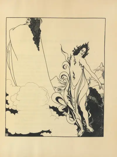 Das vierte Tableau des Rheingolds. Titelentwurf für Nr. 6 der Zeitschrift „The Savoy“ von Aubrey Vincent Beardsley
