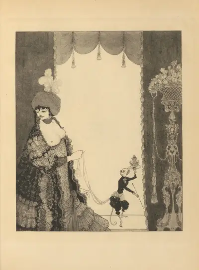 The Lady With The Monkey. From ‘Mademoiselle De Maupin’ av Aubrey Vincent Beardsley