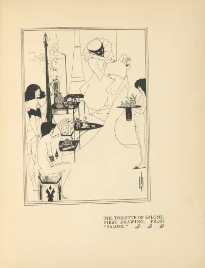 Salomes Toilette. Erste Zeichnung. von Aubrey Vincent Beardsley