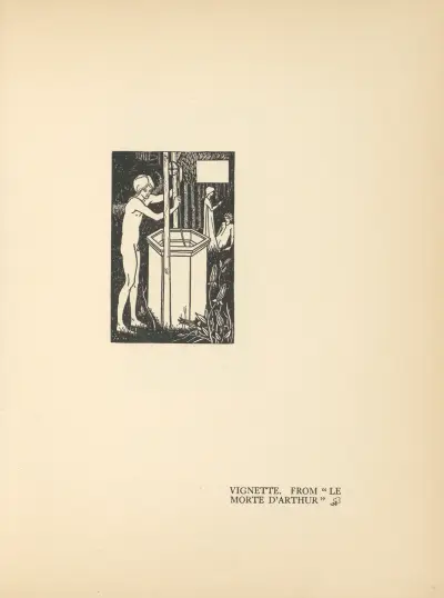 Vignette. From ‘Le Morte d’Arthur’ – nr 5 av Aubrey Vincent Beardsley
