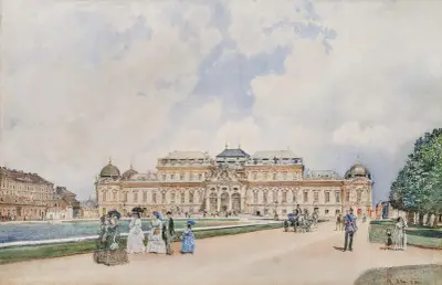 A View of the Upper Belvedere, Vienna von Rudolf von Alt