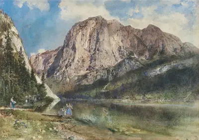 Altaussee Lake and Face of Mount Trissel von Rudolf von Alt