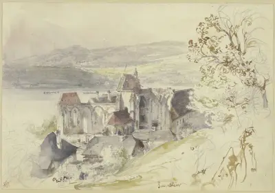 Die Ruinen der Klosterkirche Säusenstein an der Donau von Rudolf von Alt