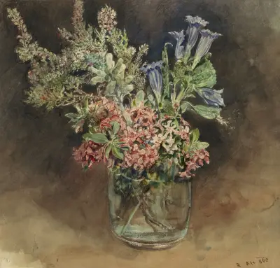 Glas met alpenbloemen von Rudolf von Alt