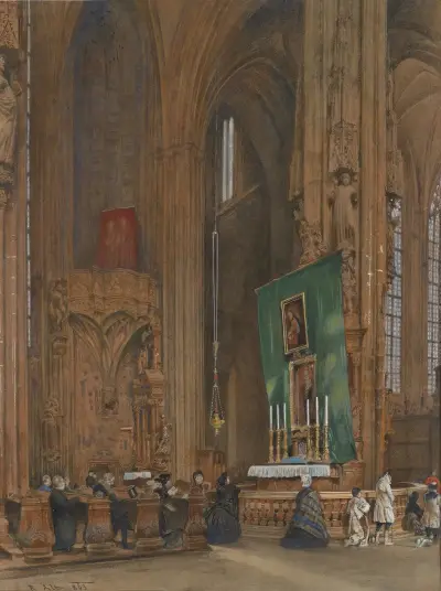 Inneres der Stephanskirche von Rudolf von Alt