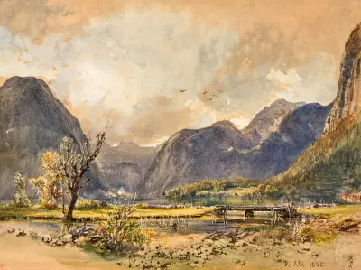 Lake Hallstadt von Rudolf von Alt