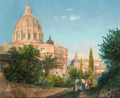 St Peter’s From The Vatican Garden von Rudolf von Alt