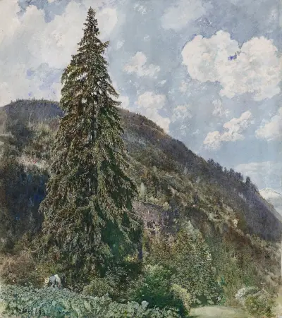 The old Spruce in Bad Gastein von Rudolf von Alt