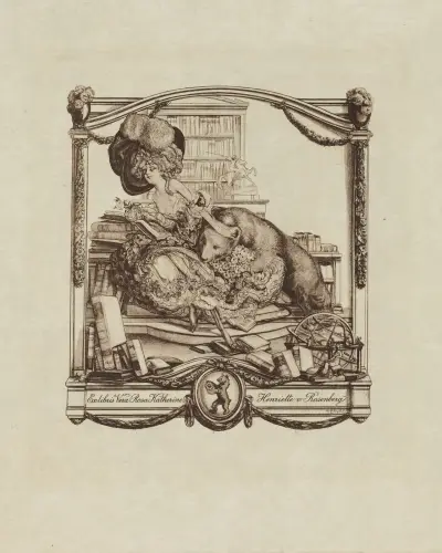 Ex libris pro Veru Rosu Katherine Henriette von Rosenberg, Franz von Bayros