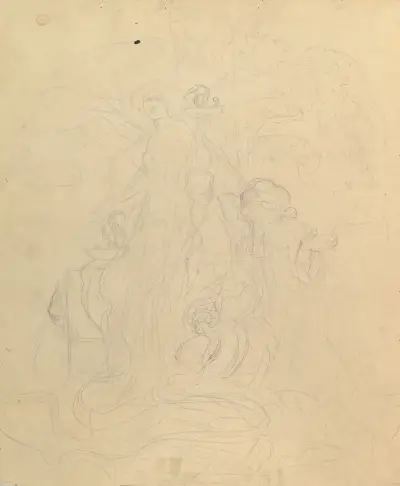 Study for a Bookplate with St. George Rescuing a Maiden from a Dragon. – nr 2 av Franz von Bayros