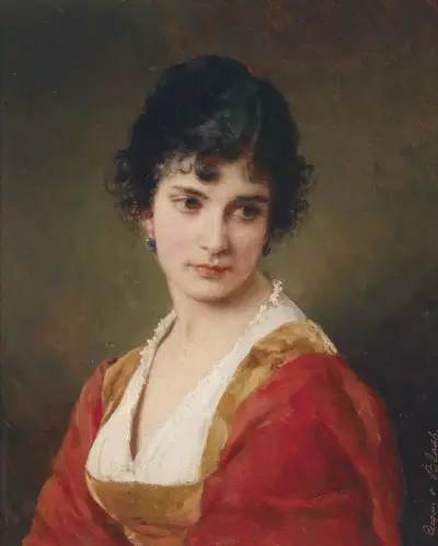 Portrét mladé ženy, Eugen von Blaas