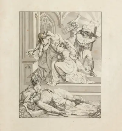 Siegfrieds Abschied von Kriemhilde av Peter von Cornelius