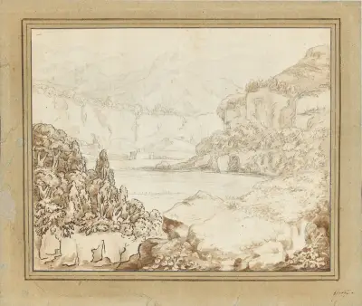 Mountain lake in southern landscape, Johann Wolfgang Von Goethe