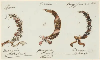 Three half floral wreaths, Johann Wolfgang Von Goethe