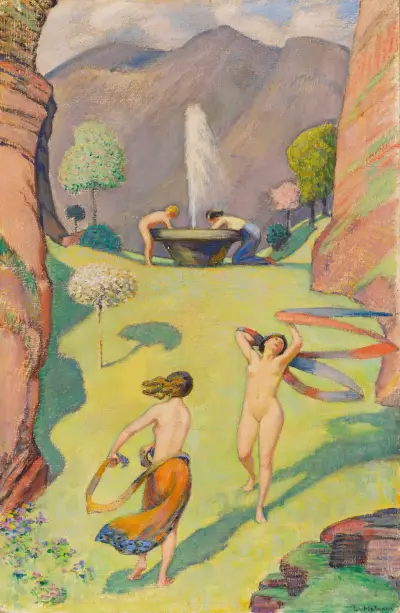 Frühlingstanz av Ludwig von Hofmann