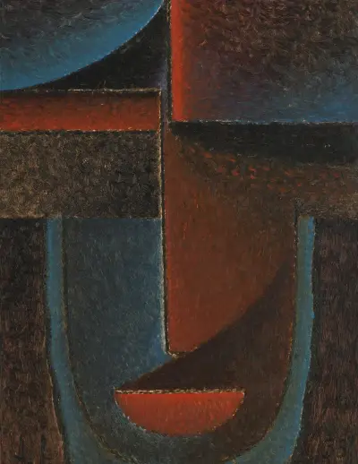 Abstrakter Kopf; Blau-Rot (Abstract Head; Blue-Red) av Alexej von Jawlensky