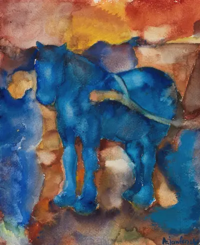 Blaues Pferd av Alexej von Jawlensky