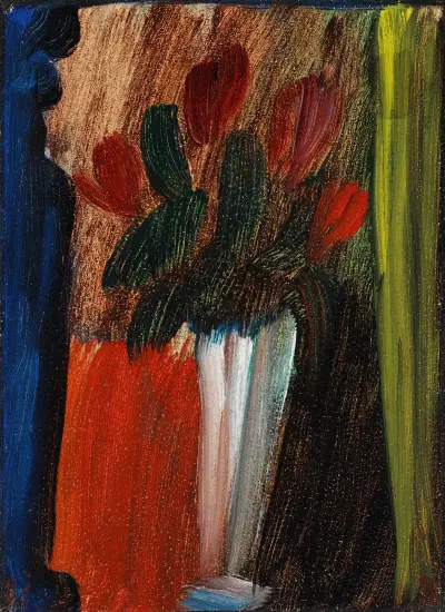 Stillleben (Blumen in weißer Vase), 1936 av Alexej von Jawlensky